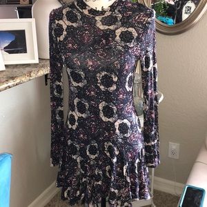 High low open back Free People floral dress